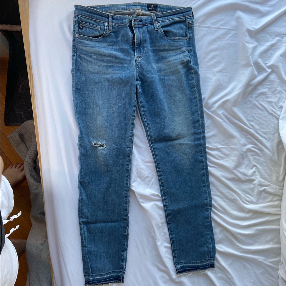 Adriano Goldschmeid distressed slim straight jeans